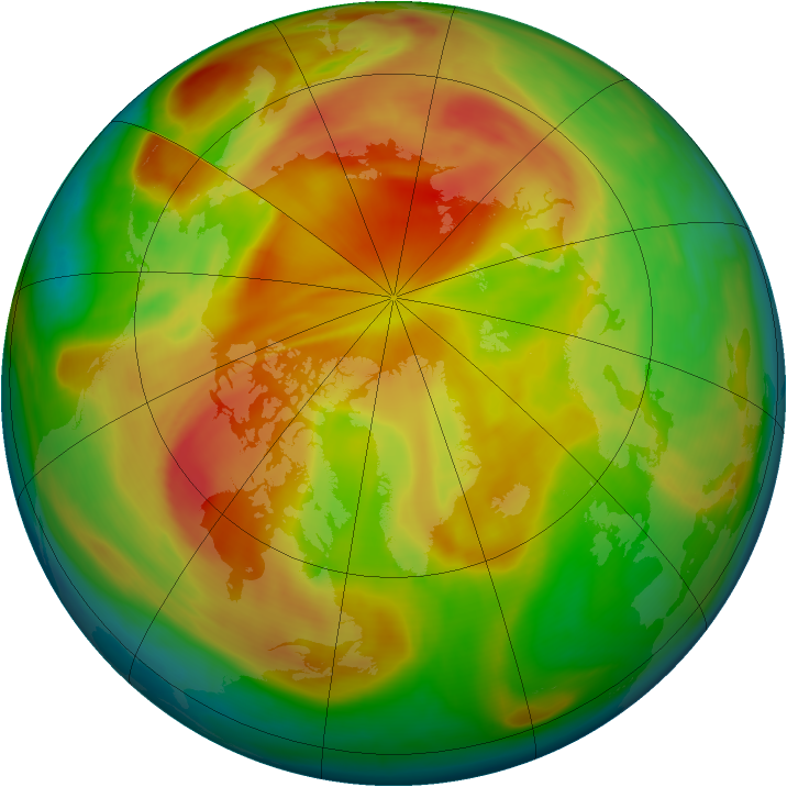 Arctic ozone map for 03 April 2008